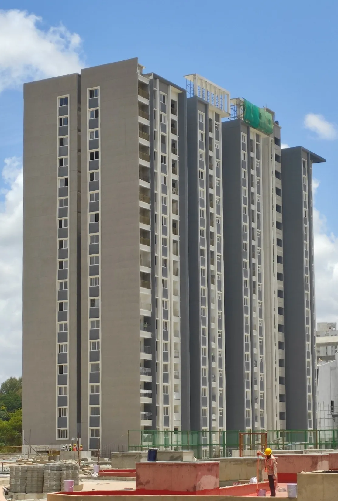TOWER F –External painting activities are in progress.