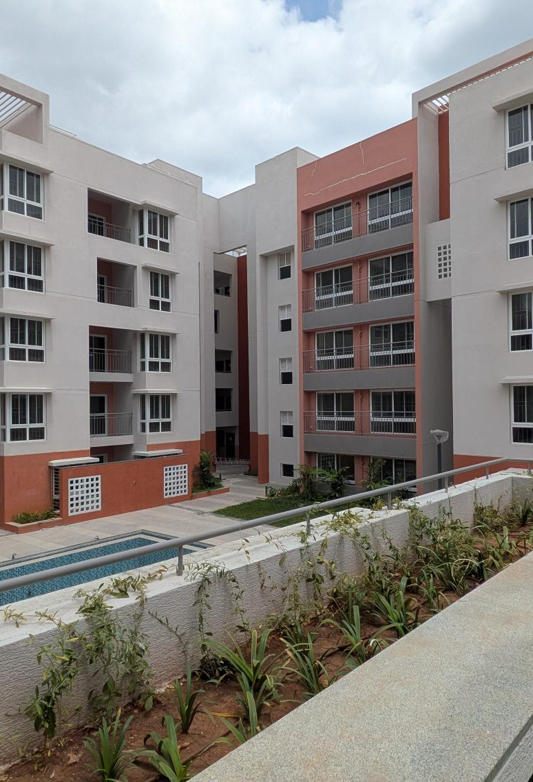 I Block External paint completed. QA certification is underway Terrace clay tile finishing completed. Basement VDF completed. Lift installed. Basement Painting work in progress. Common area (Staircase and Corridors) QA certification completed. Terrace painting work in progress.