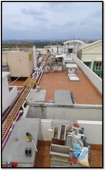 Above terrace painting and services work in progress