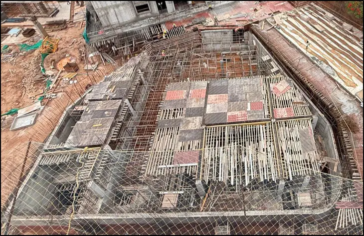 STP-2 - Pump room Retaining wall and Top slab shuttering work is in progress.