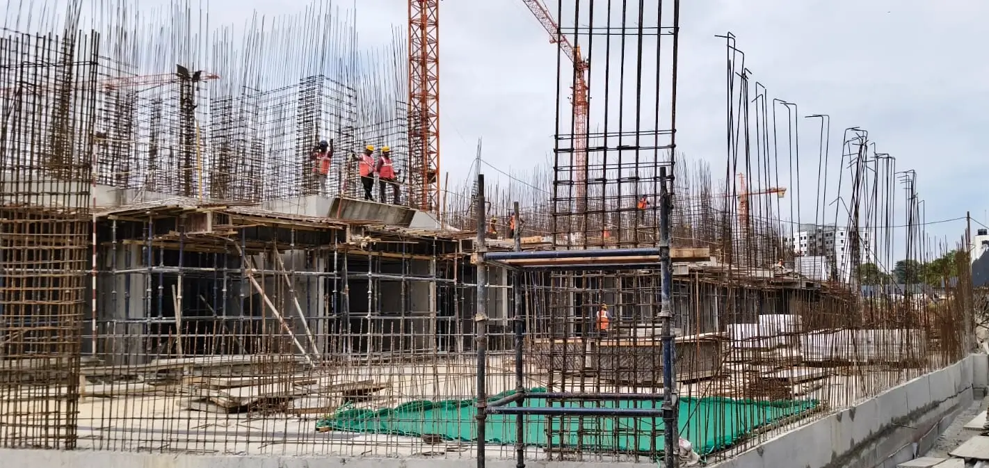 TOWER – G: Ground floor slab works in progress