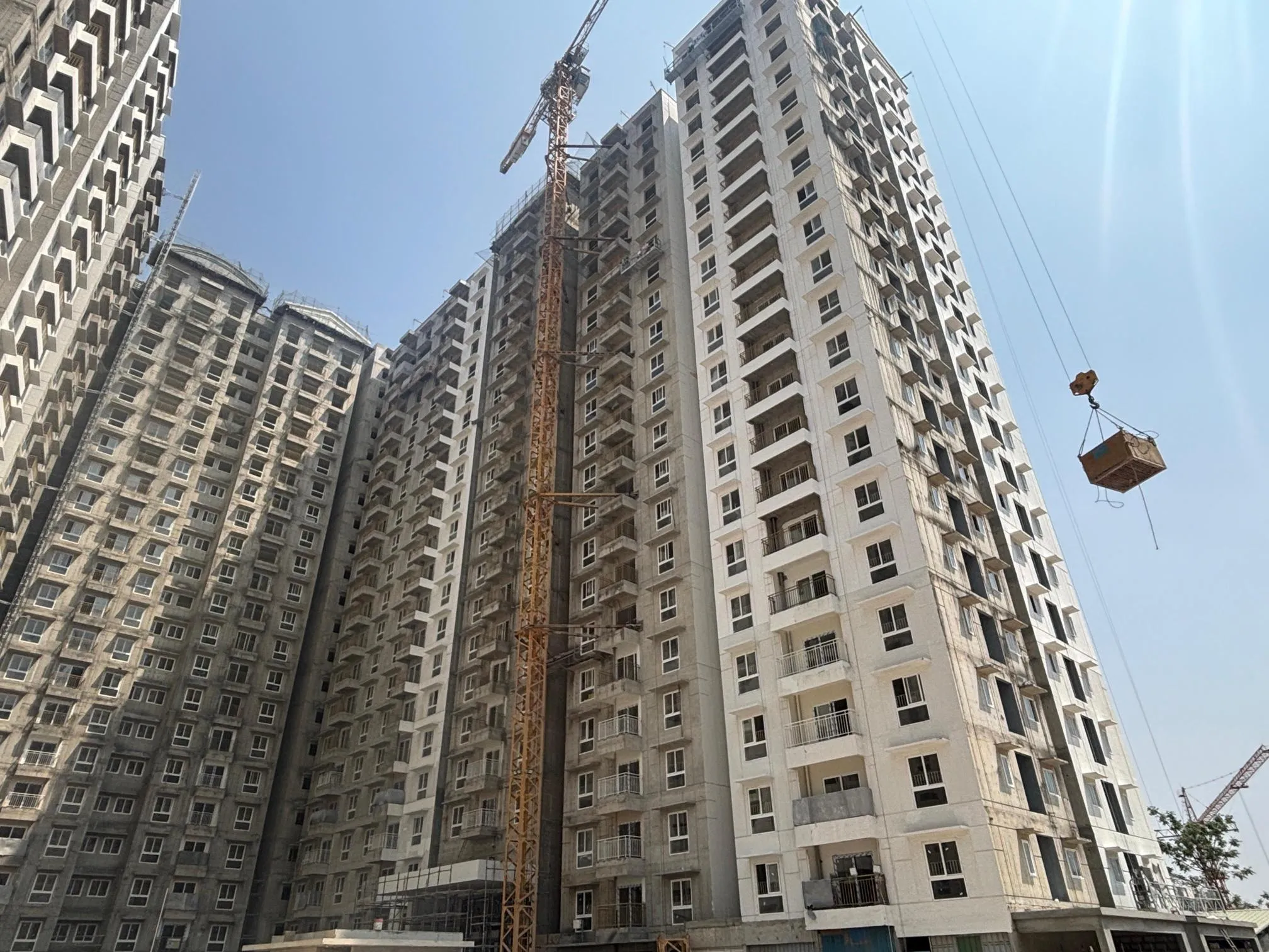 Wing C - Above terrace work- clay tile work in progress