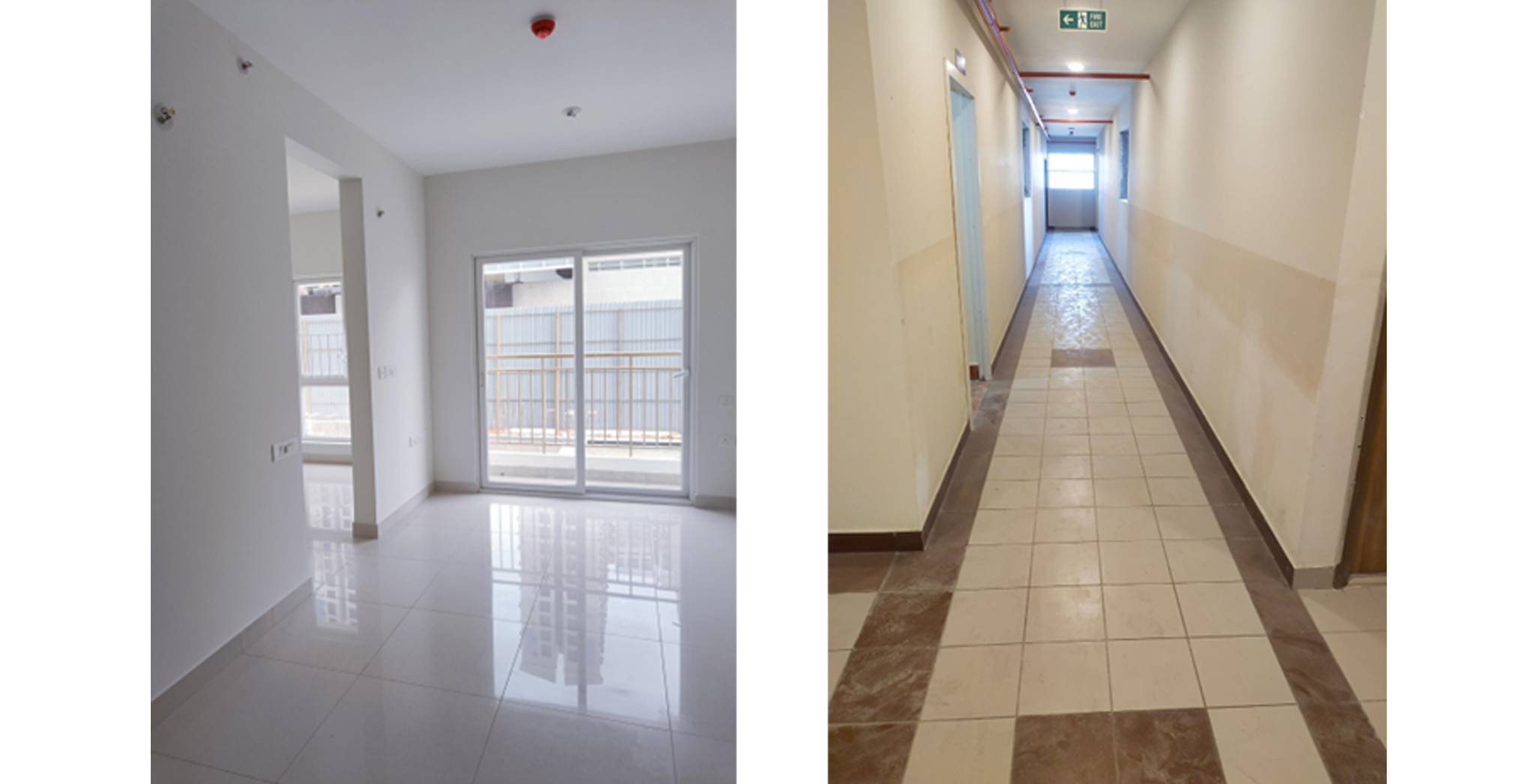 QA certification flats and Corridor painting and tiling
