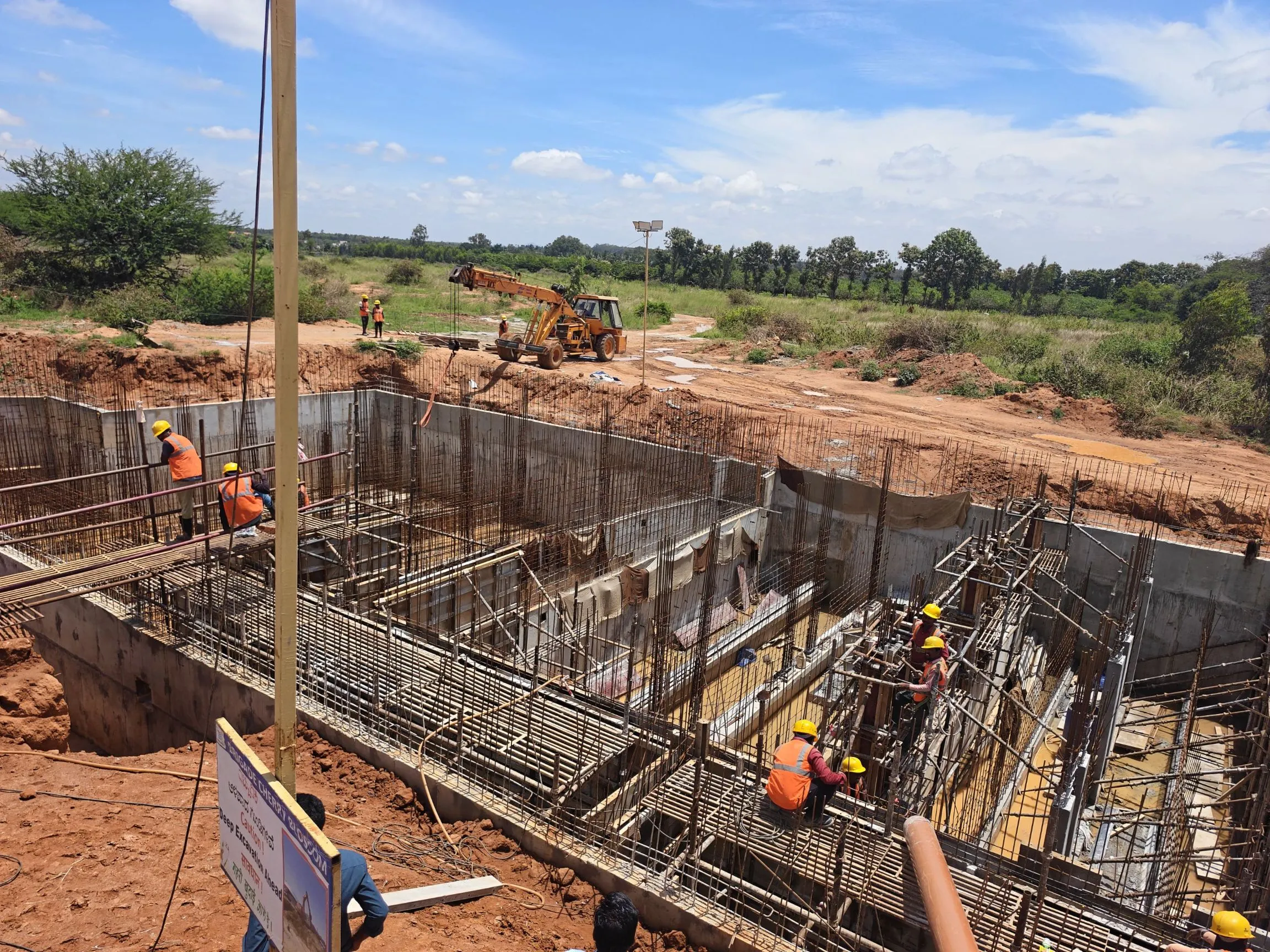 STP inside wall concrete works in progress.