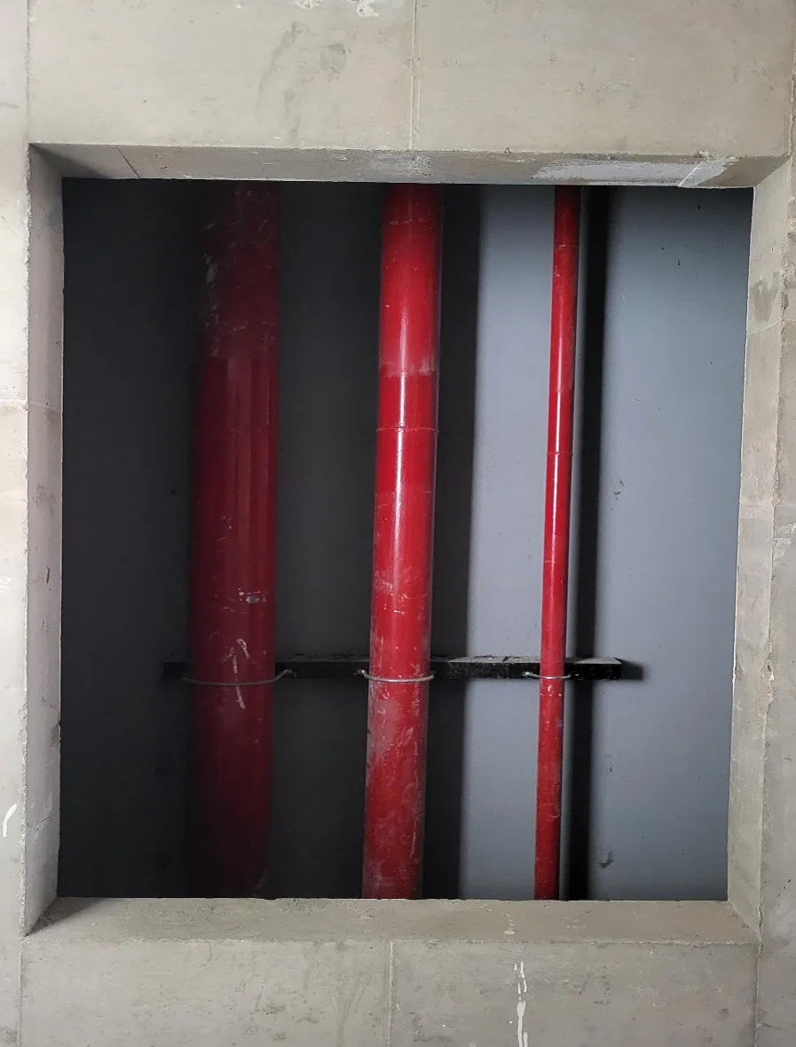 Fire and Plumbing shafts painting work in progress