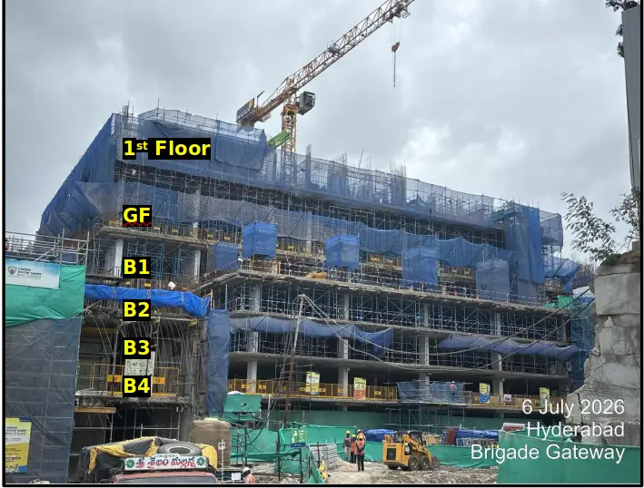 Residential Tower – B – Structure :  Second floor works in Progress