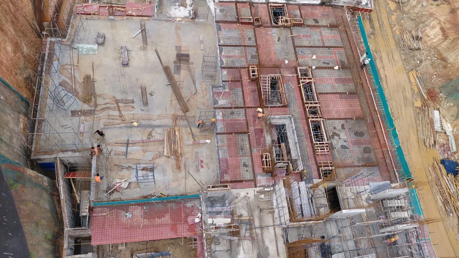 Tower A - Upper Basement slab cast is in the verge of completion Ground floor slab| Shuttering work is underway