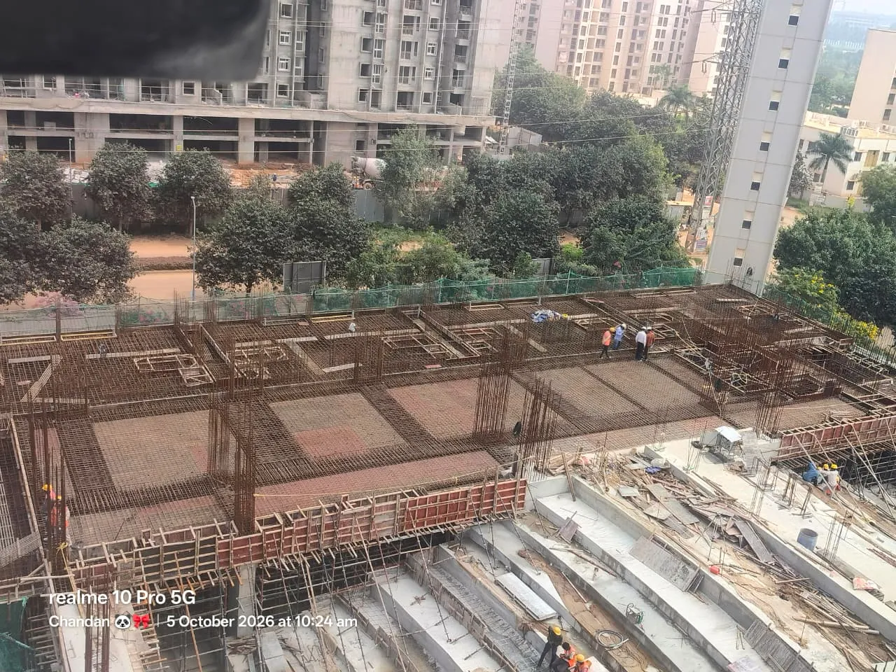 Tower A: 2nd floor slab shuttering in progress