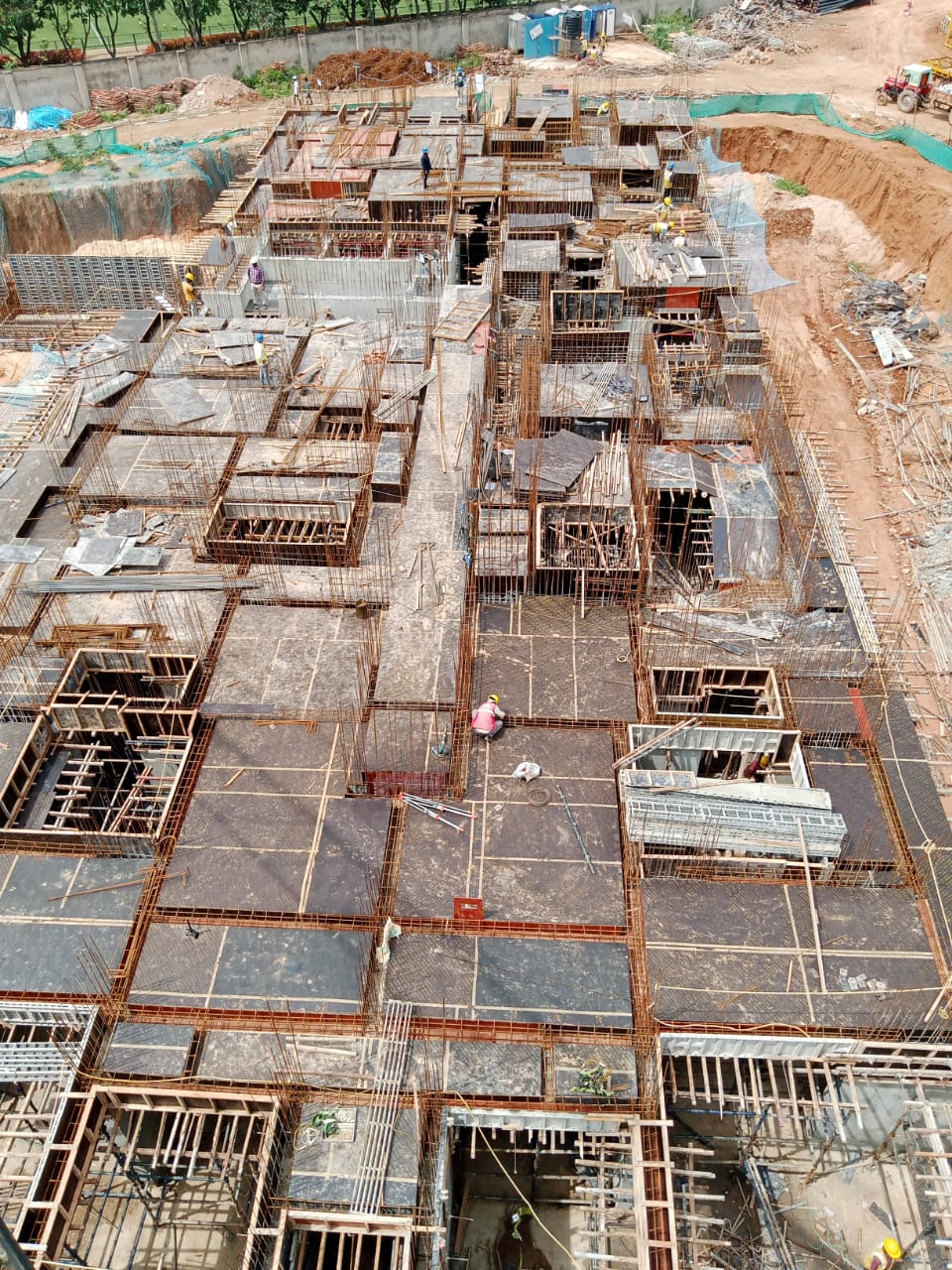 Tower E Ground floor shuttering and reinforcement is in progress