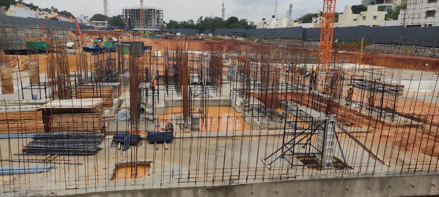 Tower – H : Shear wall & columns reinforcement & shuttering  works are in progress.