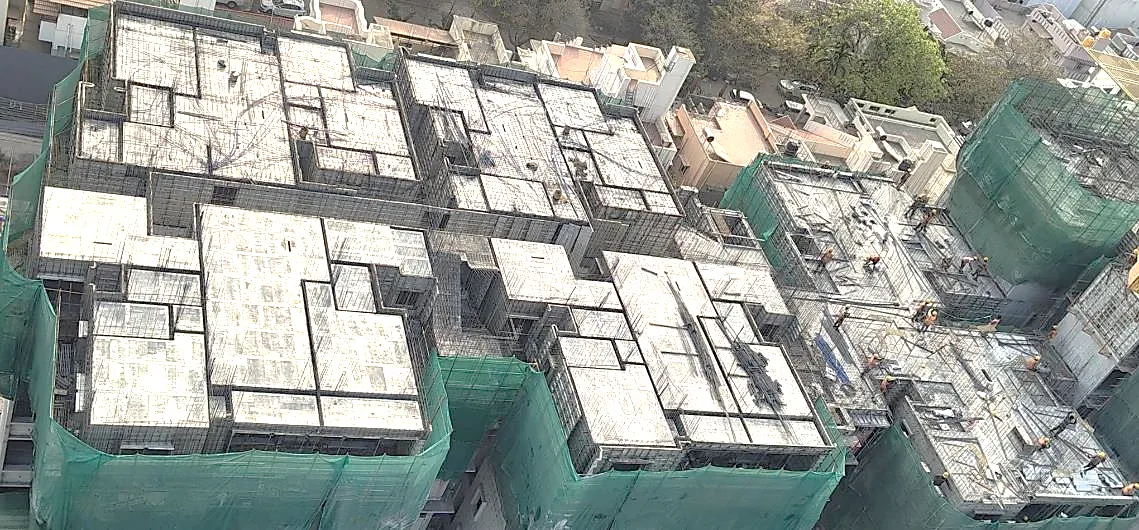 TOWER – E: Sixth floor slab completed.