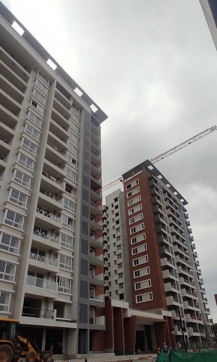 A TOWER :External plastering & MCM cladding works are in completed