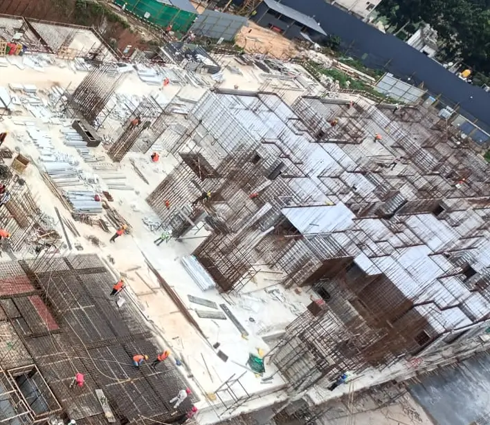 TOWER – I: Ground floor slab completed, First floor works in progress
