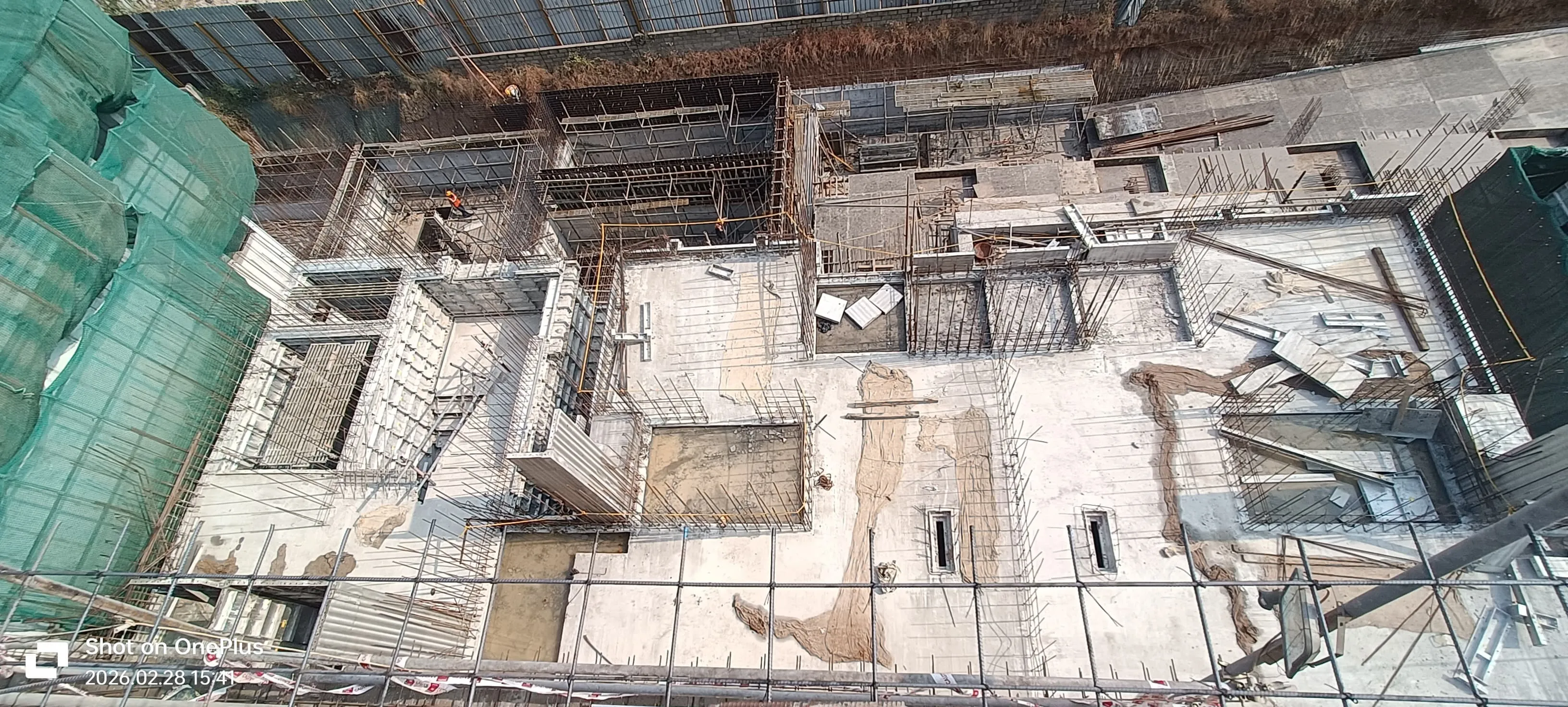 Slab casting done for part of 3rd floor .