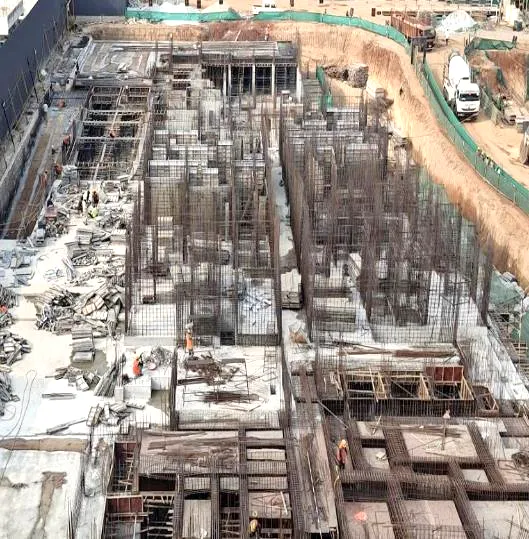 TOWER – B: Upper Basement to Ground floor work in progress