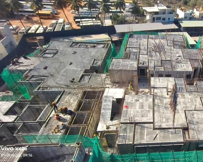 TOWER – G: Third floor slab completed, Fourth floor work in progress