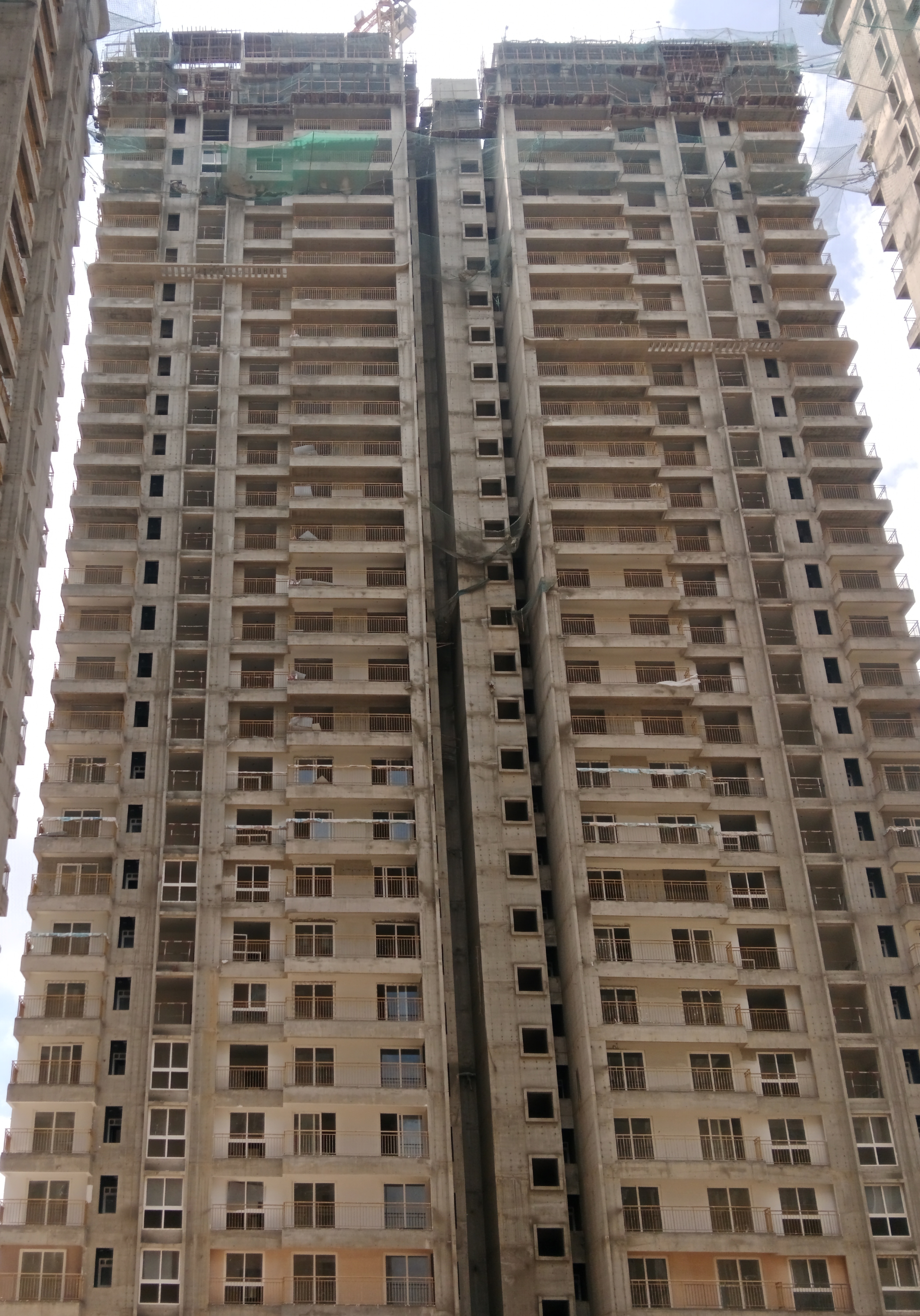 Terrace floor completed. Above terrace floor shuttering work in progress