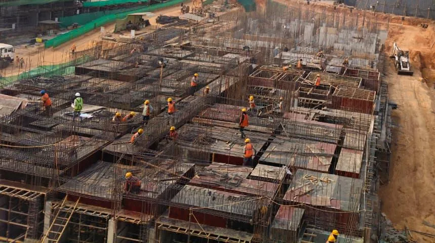 TOWER – D: Upper Basement Slab work in progress