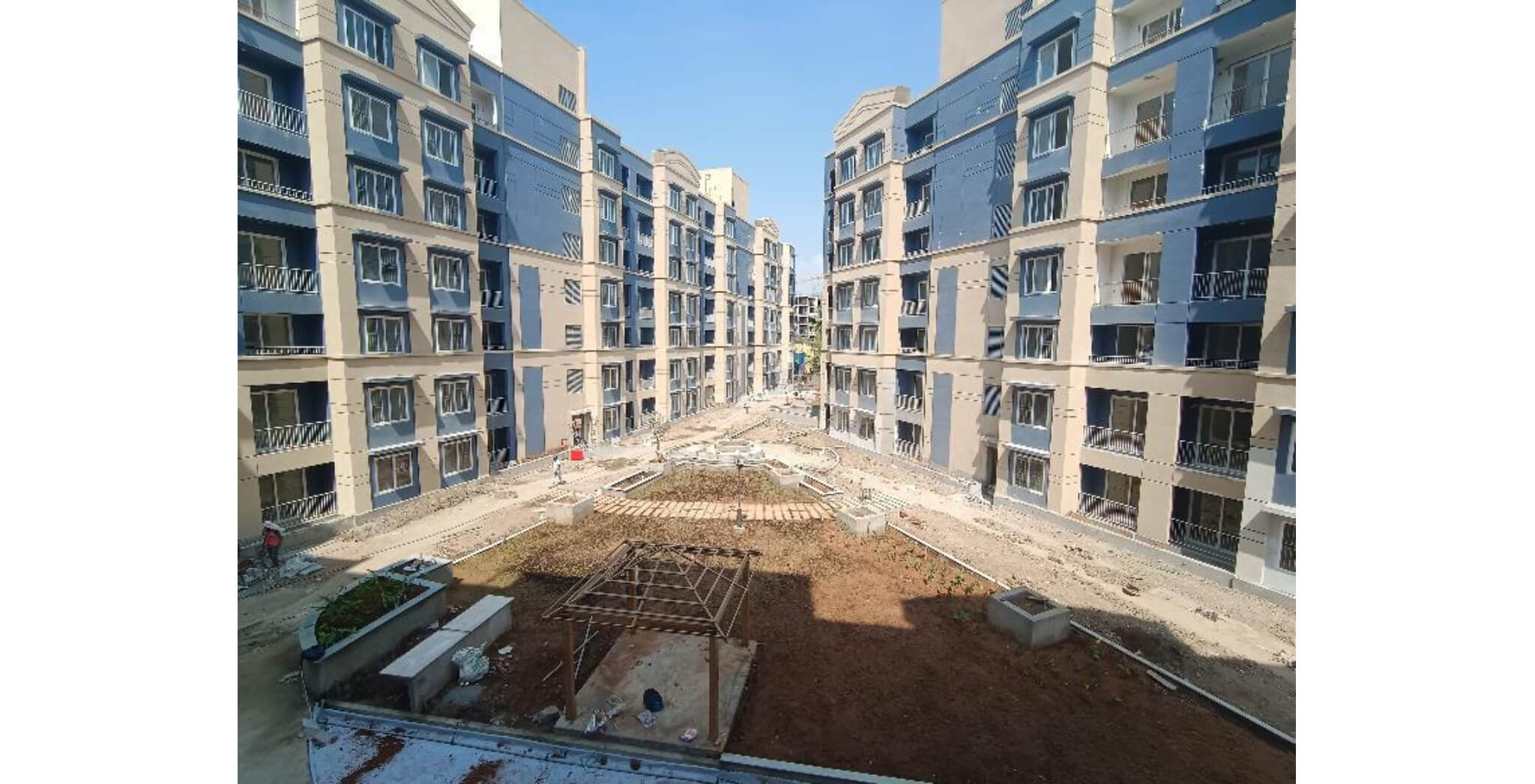 Feb 2024 - Brigade Xanadu Destino Centre Podium Soft scape work in progress