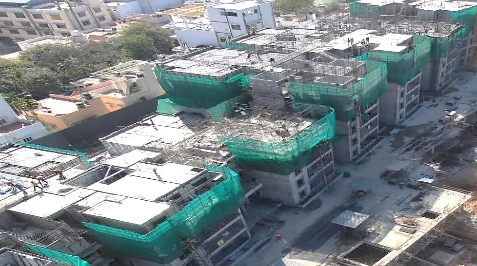 TOWER – F: Fifth floor slab completed