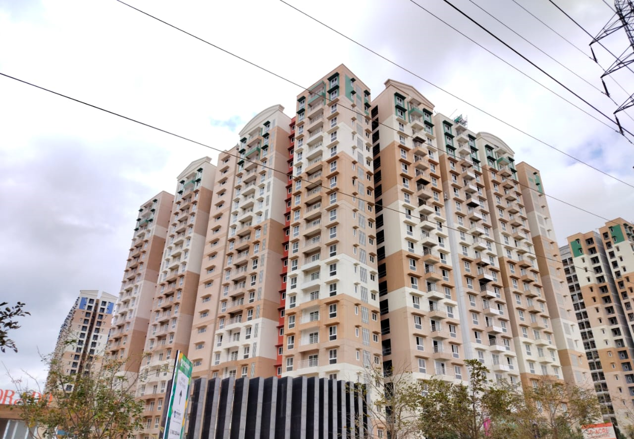 External painting works in progress towards North & East elevation