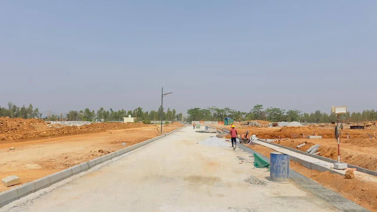 kerbs installation works in progress.