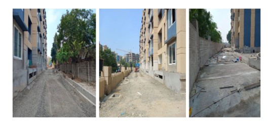 Brigade Xanadu Destino External Road  North side WMM in progress West side WMM in progress and Soth side concrete completed  december 2023