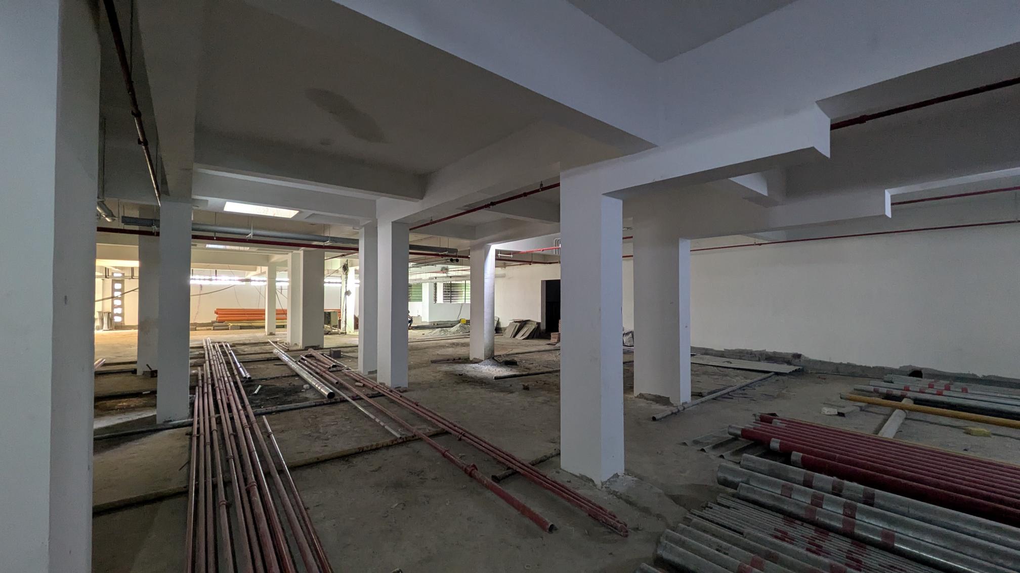 A & B Block – Basement Ceiling Service Works