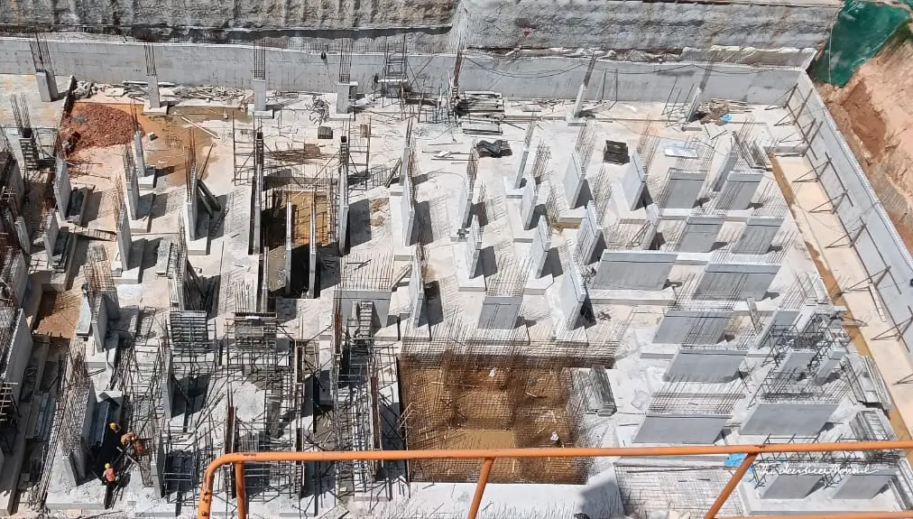 TOWER – B: Raft/ Footing completed, Upper basement works in progress